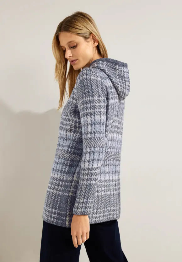 Navy blue top hooded cardigan