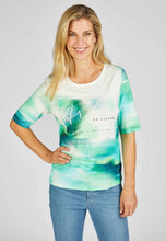 Load image into Gallery viewer, 214350- Green & White Ombre Print TShirt- Rabe