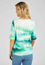 Load image into Gallery viewer, 214350- Green & White Ombre Print TShirt- Rabe