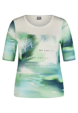 Load image into Gallery viewer, 214350- Green & White Ombre Print TShirt- Rabe