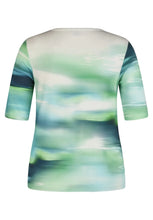 Load image into Gallery viewer, 214350- Green & White Ombre Print TShirt- Rabe