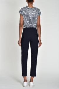 51568- Turn-Up Bella Trousers - Navy - Robell