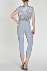 51568- Turn-Up Bella Trousers - Silver - Robell