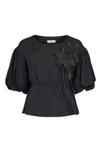 Load image into Gallery viewer, Black Blouse with Floral Detail  - Noen