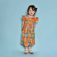 Load image into Gallery viewer, GD110- Orange Paisley Dress - Powell Craft