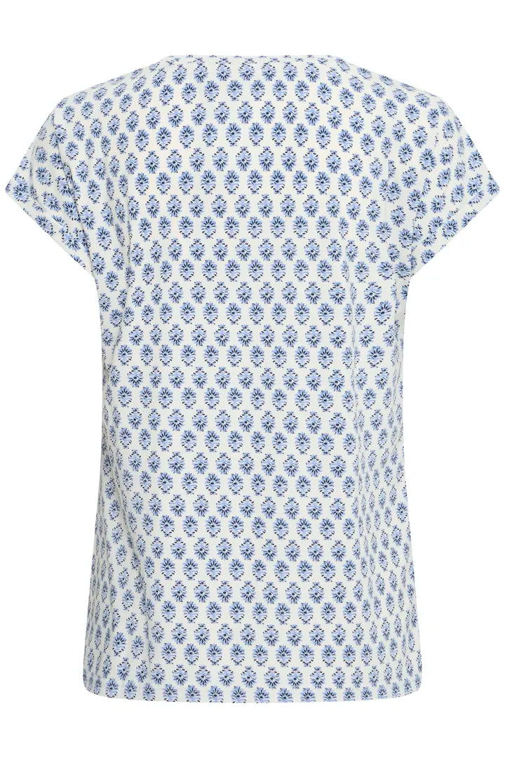 Blue Pattern T-shirt -Fransa – Fifty Seven Boutique