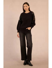 Load image into Gallery viewer, Open-Work Shoulder Sweater - Black - Molly Bracken