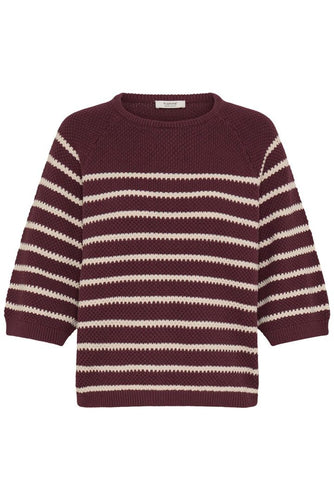 Burgundy Striped Jumper - b.young