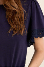Load image into Gallery viewer, Navy Knitted T-shirt  - Molly Bracken
