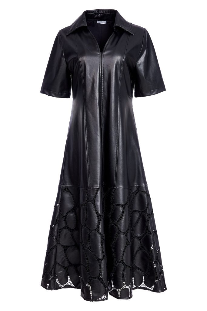 Leatherette Dress with Zip - Naya