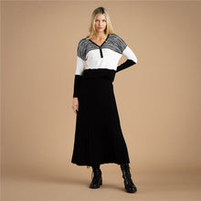 Load image into Gallery viewer, A-Line Pleated Skirt with Elastic Waistband - Marble