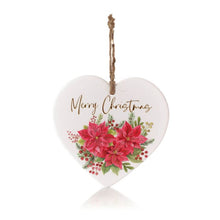Load image into Gallery viewer, Poinsettia Ceramic Hanging Decoration