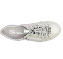 Load image into Gallery viewer, White Lace-Up Trainer - Rieker