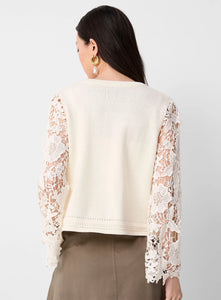 5477- Lace Sleeve Cardigan- Fransa