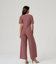 Load image into Gallery viewer, Tile Pink Cross Neck Jumpsuit - Surkana
