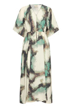 Load image into Gallery viewer, Green Marble Short Sleeve Dress - Fransa