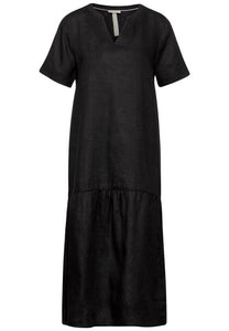 143861- Black Maxi Linen Tunic Dress - Street One