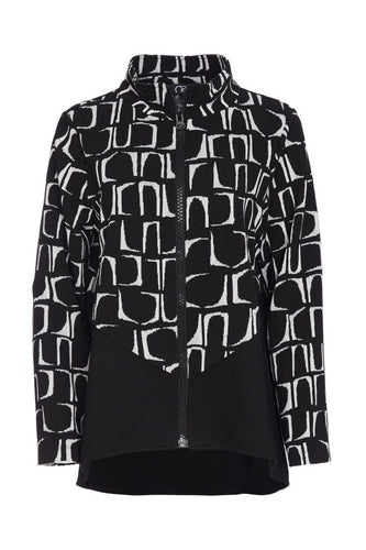 Jacquard High Neck Jacket - Ora