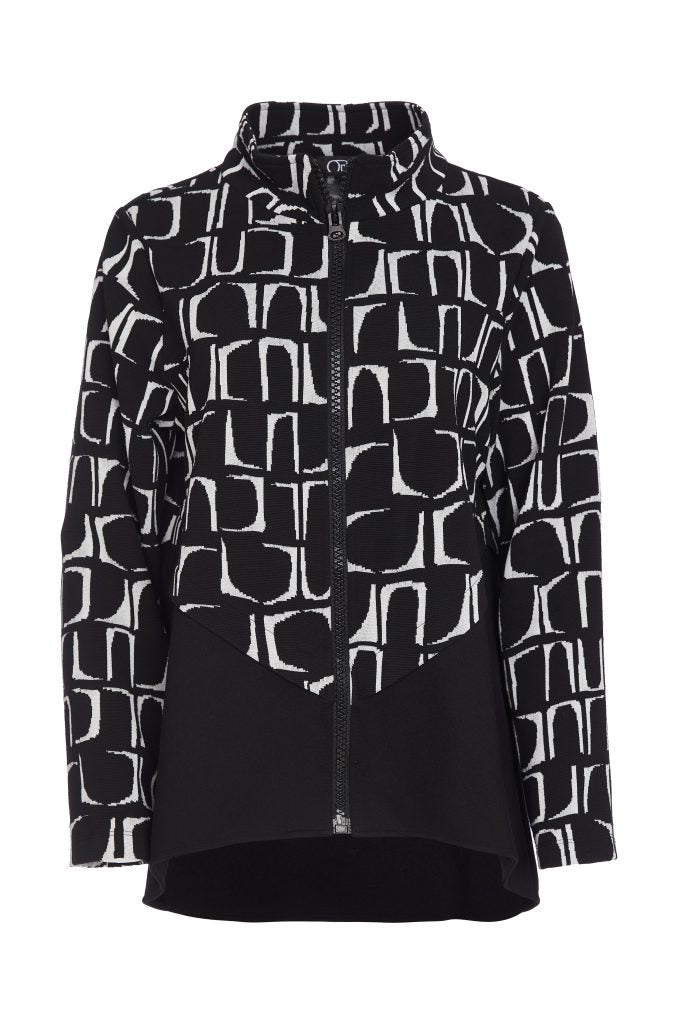 Jacquard High Neck Jacket - Ora