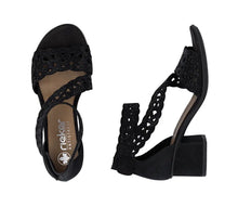Load image into Gallery viewer, Black Strap Heel - Rieker