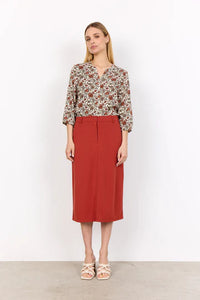 Red Printed Blouse - Soya Concept