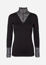 Load image into Gallery viewer, Black Long Sleeve Lace Top - Soya Concept