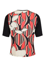 Load image into Gallery viewer, 54199- Coral &amp; Beige Print T-Shirt- Habella