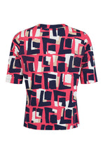 Load image into Gallery viewer, 54209 - Pink/Navy Print T-shirt- Habella