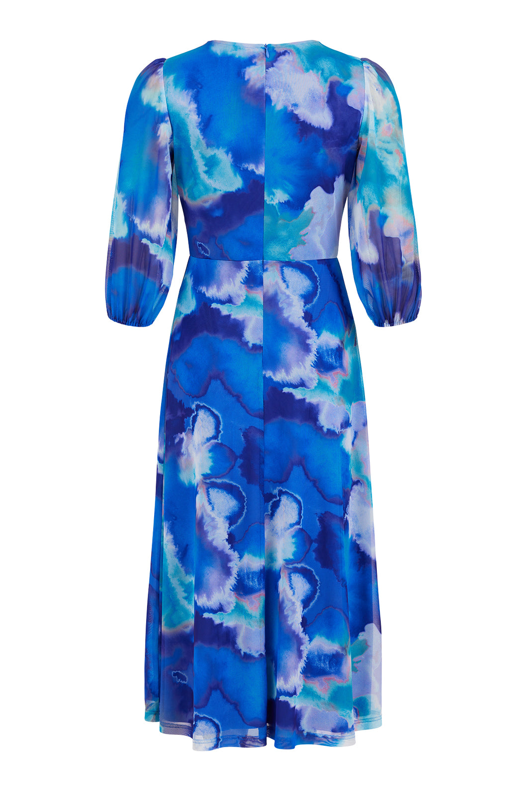 78809-Blue Print Mesh Dress-Tia