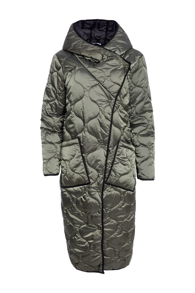 Padded Coat with Pocket & Contrast lining & binding - Naya