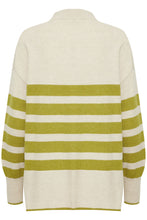 Load image into Gallery viewer, 4176- Striped Knit Jumper- Green/Beige- Fransa