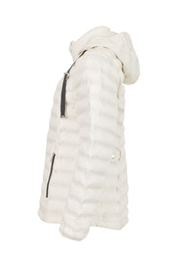 212 - White Padded Jacket with Black Contrast - Fransden