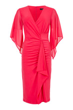 Load image into Gallery viewer, 787272 - Ruched Dress with Mesh Sleeves - Tia