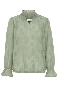 4126- Applique Detail Blouse- Green Bag- Fransa