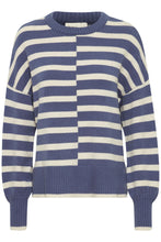 Load image into Gallery viewer, 2456- Stripe Knit Jumper-Blue Mix- Fransa