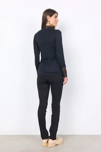 Black Long Sleeve Lace Top - Soya Concept