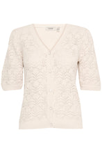 Load image into Gallery viewer, 5553- Knitted Short Sleeve Cardigan- Cream- Fransa