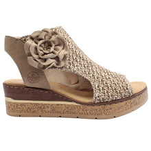 Load image into Gallery viewer, Beige Sandal with Floral Detail - Rieker