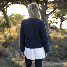 Load image into Gallery viewer, Chunky Knit Cardigan Navy - Marble