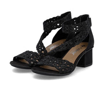 Load image into Gallery viewer, Black Strap Heel - Rieker