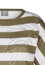 Load image into Gallery viewer, 221601 - Green/White Stripe Short Sleeve Sweater - Rabe