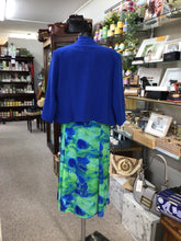 Load image into Gallery viewer, Mamy- Green and Royal Blue Mesh Dress &amp; Jacket - Via Veneto