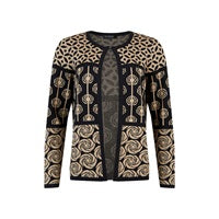 Load image into Gallery viewer, 6707- Black/Camel Print Cardigan - Sunday