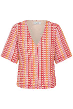 Load image into Gallery viewer, Multicolour Pattern V Neck Top - b.young