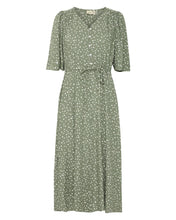 Load image into Gallery viewer, 5414 - Dress with Button Detail - Green - Fransa