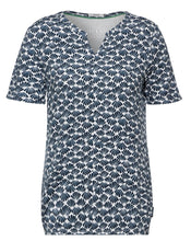 Load image into Gallery viewer, 321634- Printed Jersey Top- Petrol Blue- Cecil