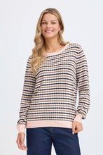 Load image into Gallery viewer, Rose &amp; Navy Stripe Jumper - Fransa