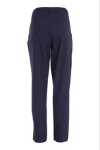 Load image into Gallery viewer, Navy Straight Leg Pull Up Trouser With Pocket - Ora
