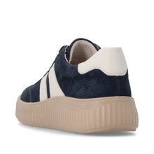 Load image into Gallery viewer, Navy Wide Fit Suede Trainer - Remonte