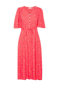 5414 - Dress with Button Detail - Pink - Fransa